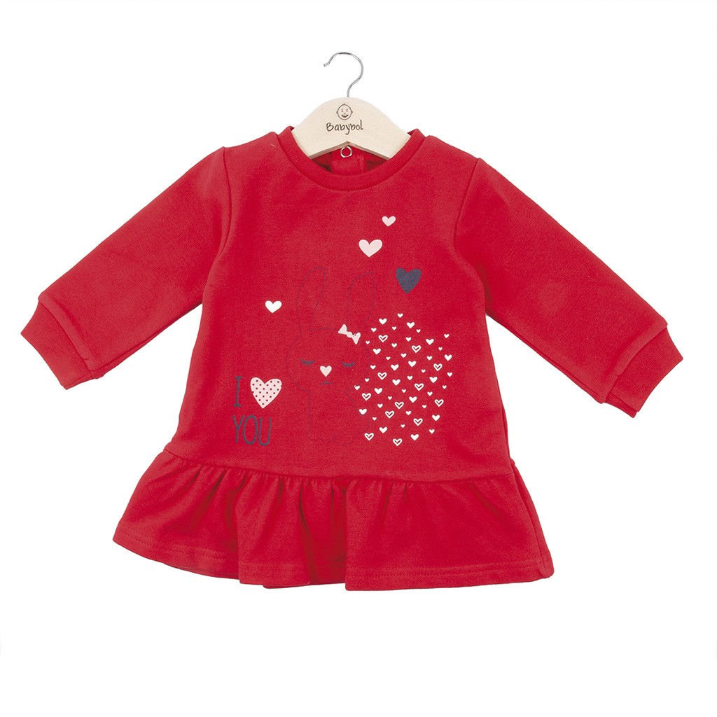 Vestido bebé tejido belour rojo