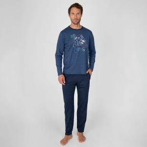 Pijama algod&oacute;n hombre manga larga