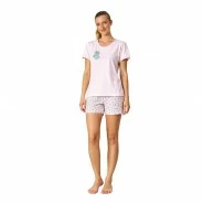 Pijama mujer manga corta algod&oacute;n
