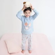 Pijama infantil manga larga estampado