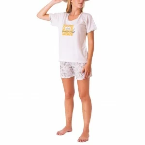 Pijama mujer manga corta en algod&oacute;n