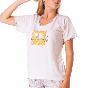 Pijama mujer manga corta en algod&oacute;n