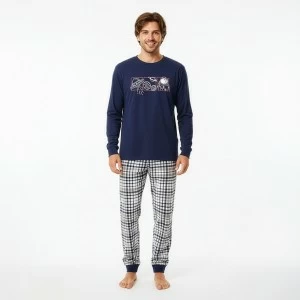 Pijama largo hombre pantal&oacute;n cuadros