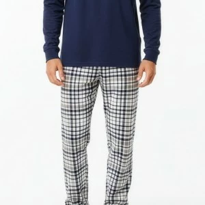 Pijama largo hombre pantal&oacute;n cuadros