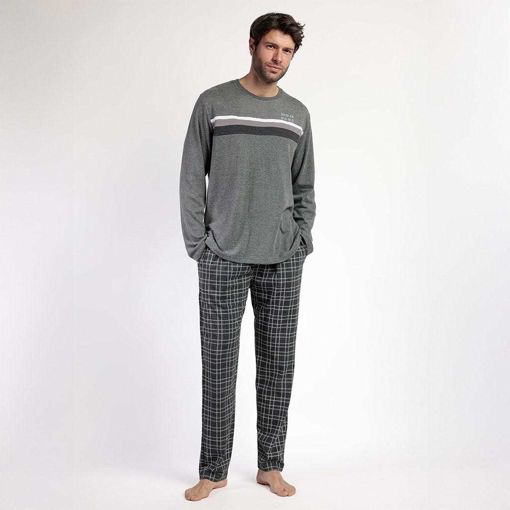 Pijama largo hombre cuadros