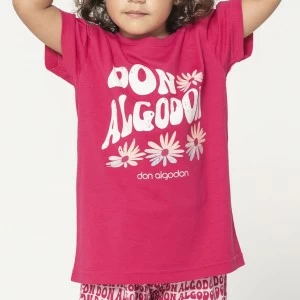 Pijama ni&ntilde;a algod&oacute;n manga corta