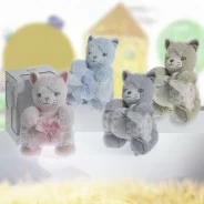 Peluche gatito con manta coralina a juego