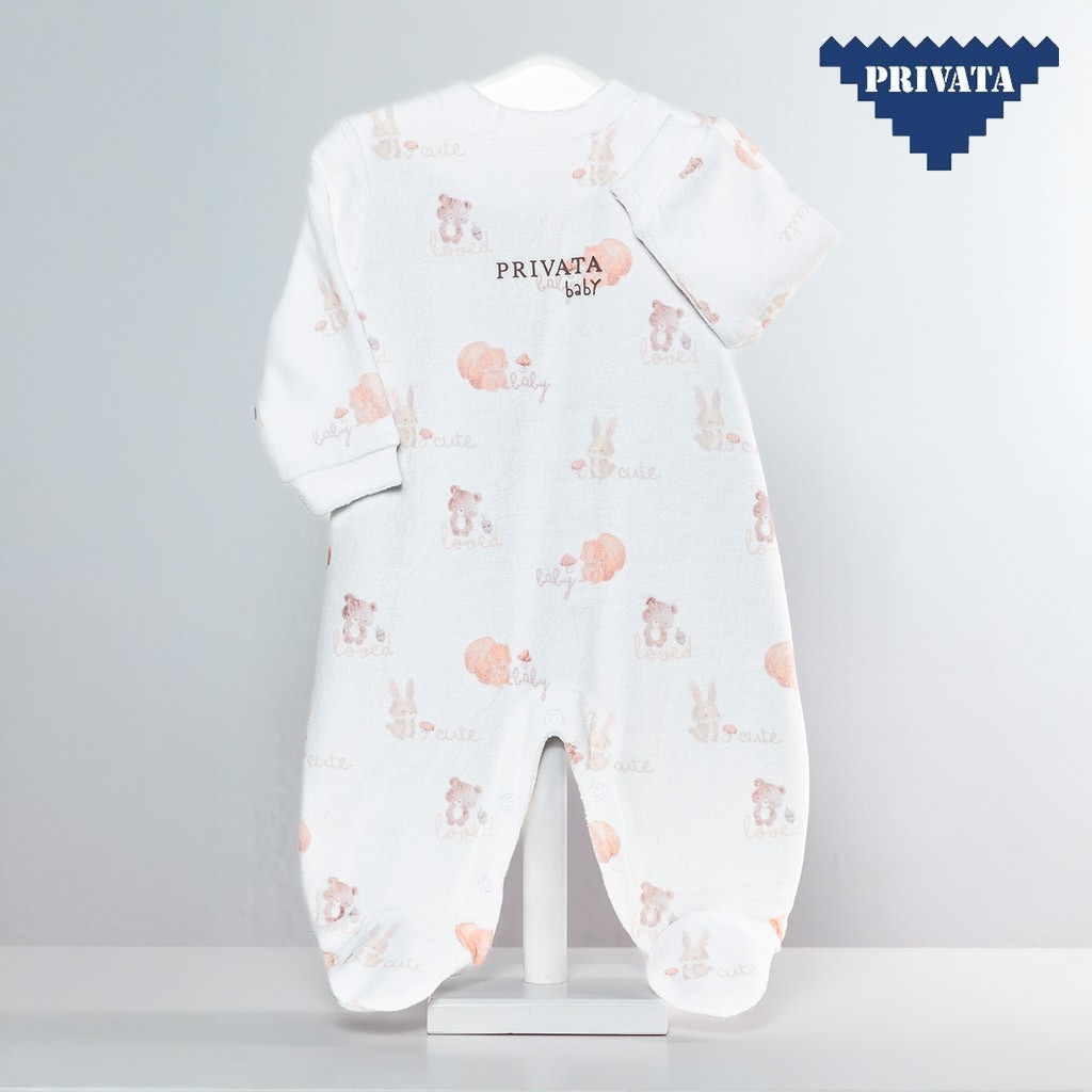 Pelele bebé estampado manga larga