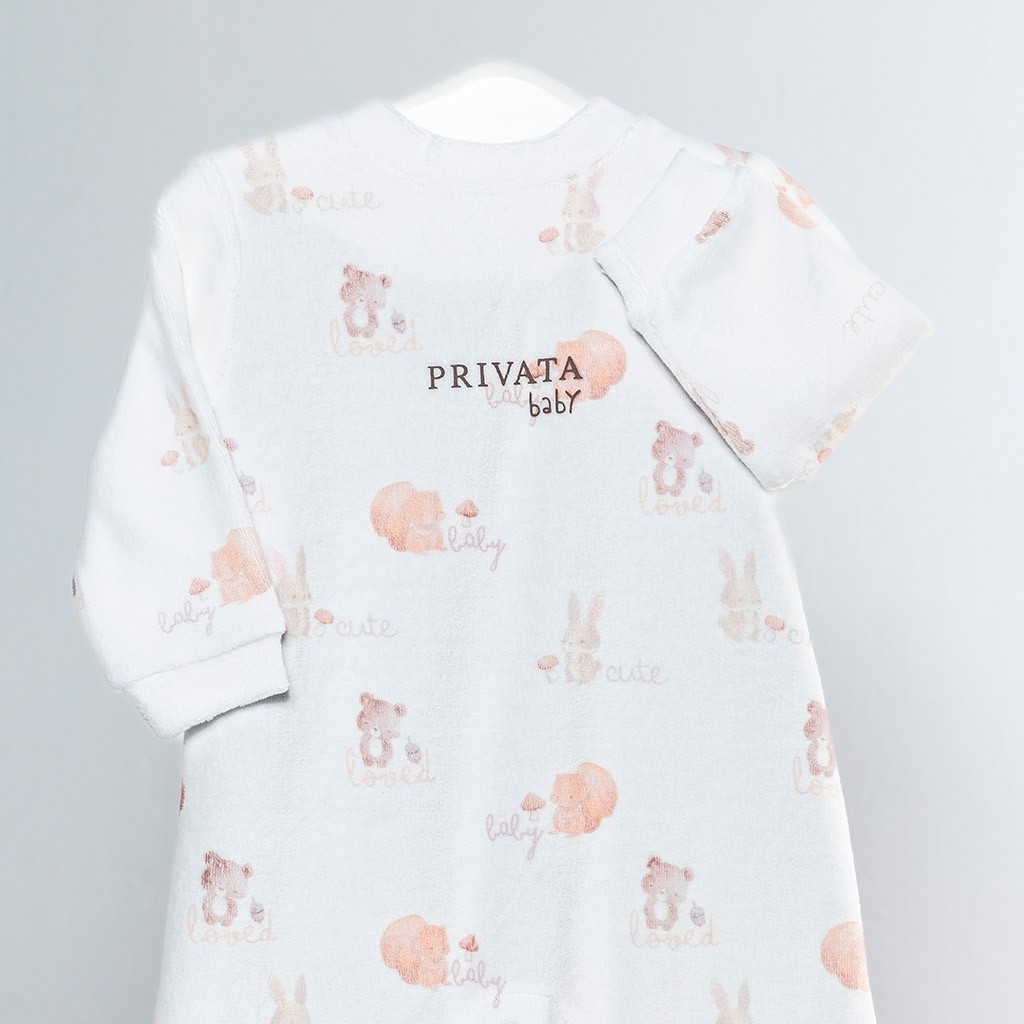 Pelele bebé estampado manga larga