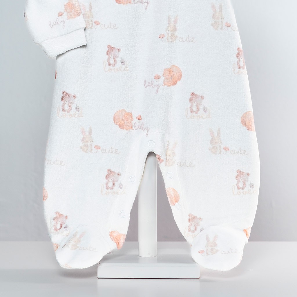 Pelele bebé estampado manga larga