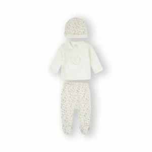 Conjunto interior bebe algod&oacute;n 3 piezas coraz&oacute;n