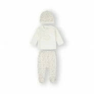 Conjunto interior bebe algod&oacute;n 3 piezas coraz&oacute;n