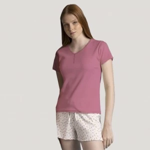 Pijama mujer manga corta y short canal&eacute; fino 
