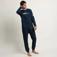 Pijama algod&oacute;n hombre manga larga 