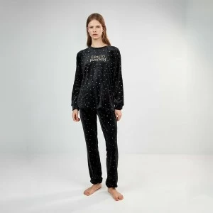Pijama mujer negro estampado dorado Harry Potter