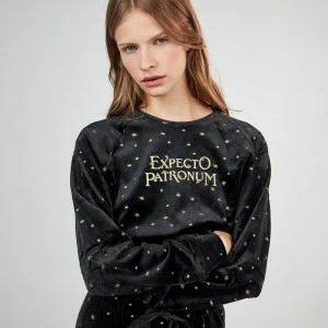 Pijama mujer negro estampado dorado Harry Potter