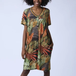 Camisola mujer estampada cuello pico