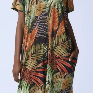 Camisola mujer estampada cuello pico