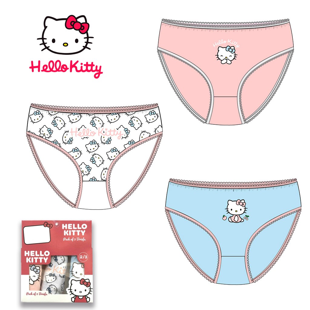 Braga niña pack x 3 algodón Hello Kitty