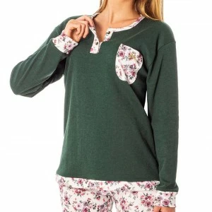 Pijama mujer algod&oacute;n cuello botones