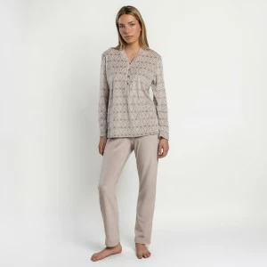Pijama mujer estampado cuello botones