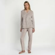 Pijama mujer estampado cuello botones
