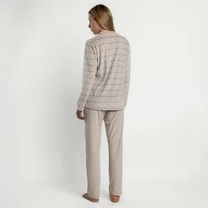 Pijama mujer estampado cuello botones