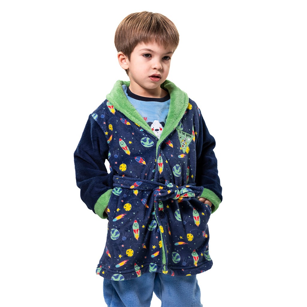 Bata corta niño abotada y estampada