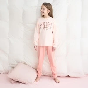 Pijama juvenil manga larga estampado lacito