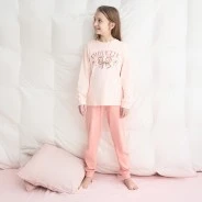 Pijama juvenil manga larga estampado lacito