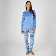 Pijama mujer manga larga terciopelo