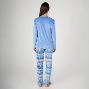 Pijama mujer manga larga terciopelo