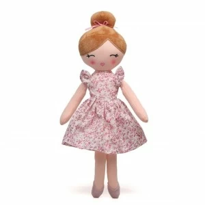 Mu&ntilde;eca de trapo con vestidito floral 