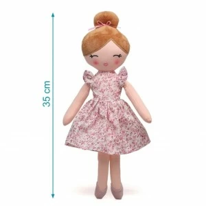 Mu&ntilde;eca de trapo con vestidito floral 
