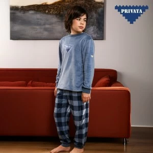 Pijama ni&ntilde;o manga larga tejido spandex