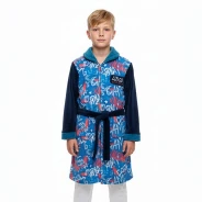 Bata ni&ntilde;o estampada cremallera y cintur&oacute;n