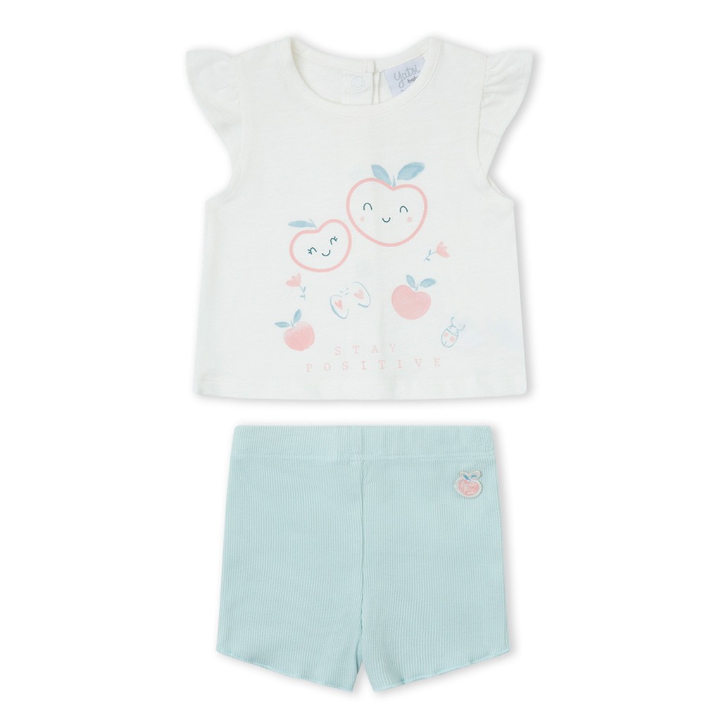 Conjunto beb&eacute; algod&oacute;n manga corta