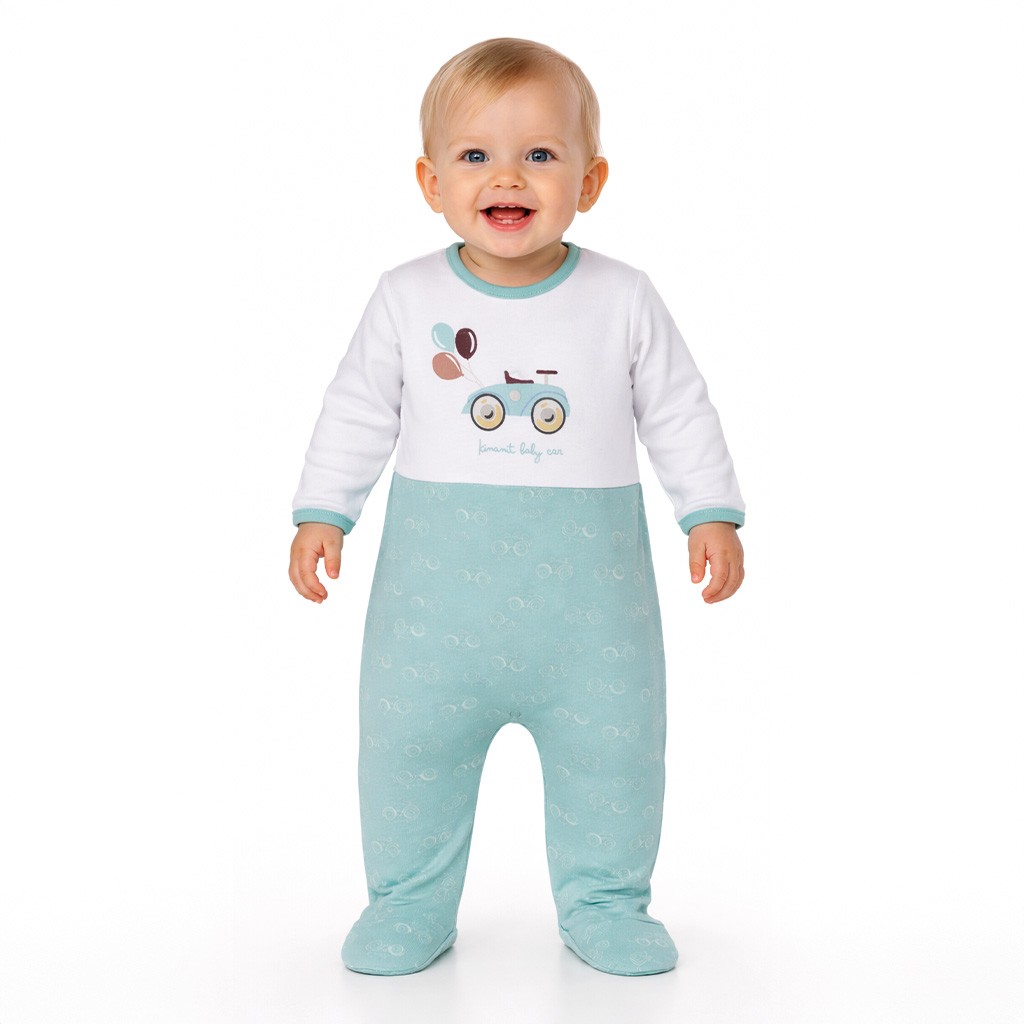 Pelele beb&eacute; manga larga estampado