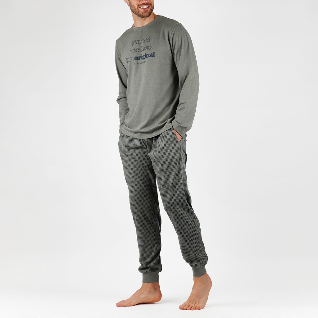 Pijama hombre manga larga viscosa