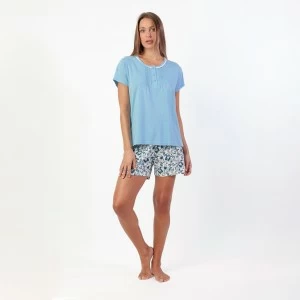 Pijama mujer manga corta cuello botones
