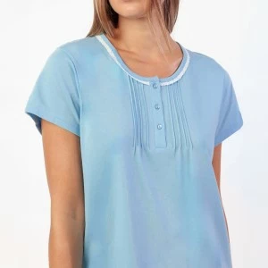 Pijama mujer manga corta cuello botones