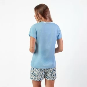 Pijama mujer manga corta cuello botones