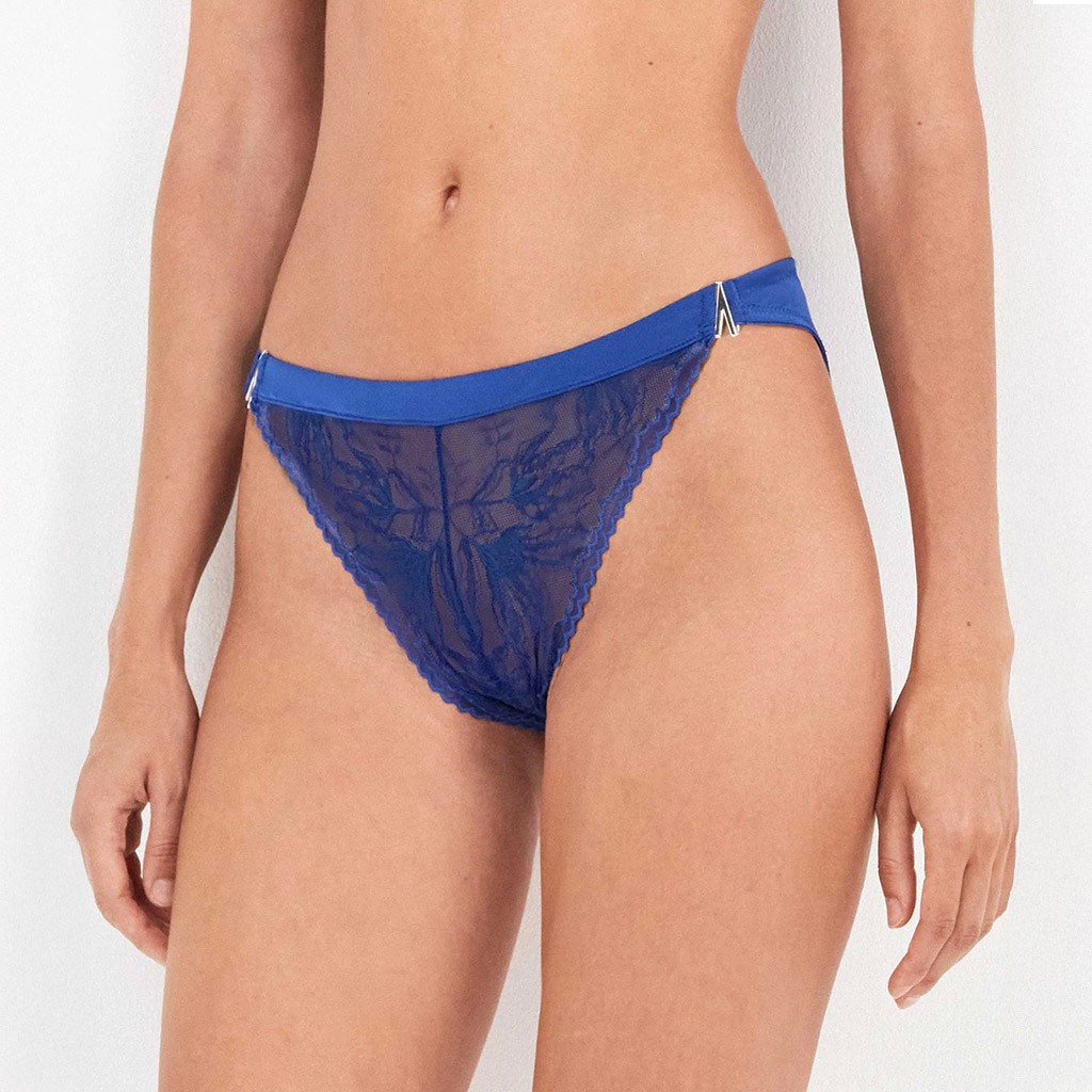 Braga mujer microfibra encaje azul