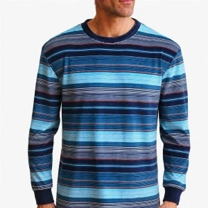 Pijama largo hombre tejido spandex rayas