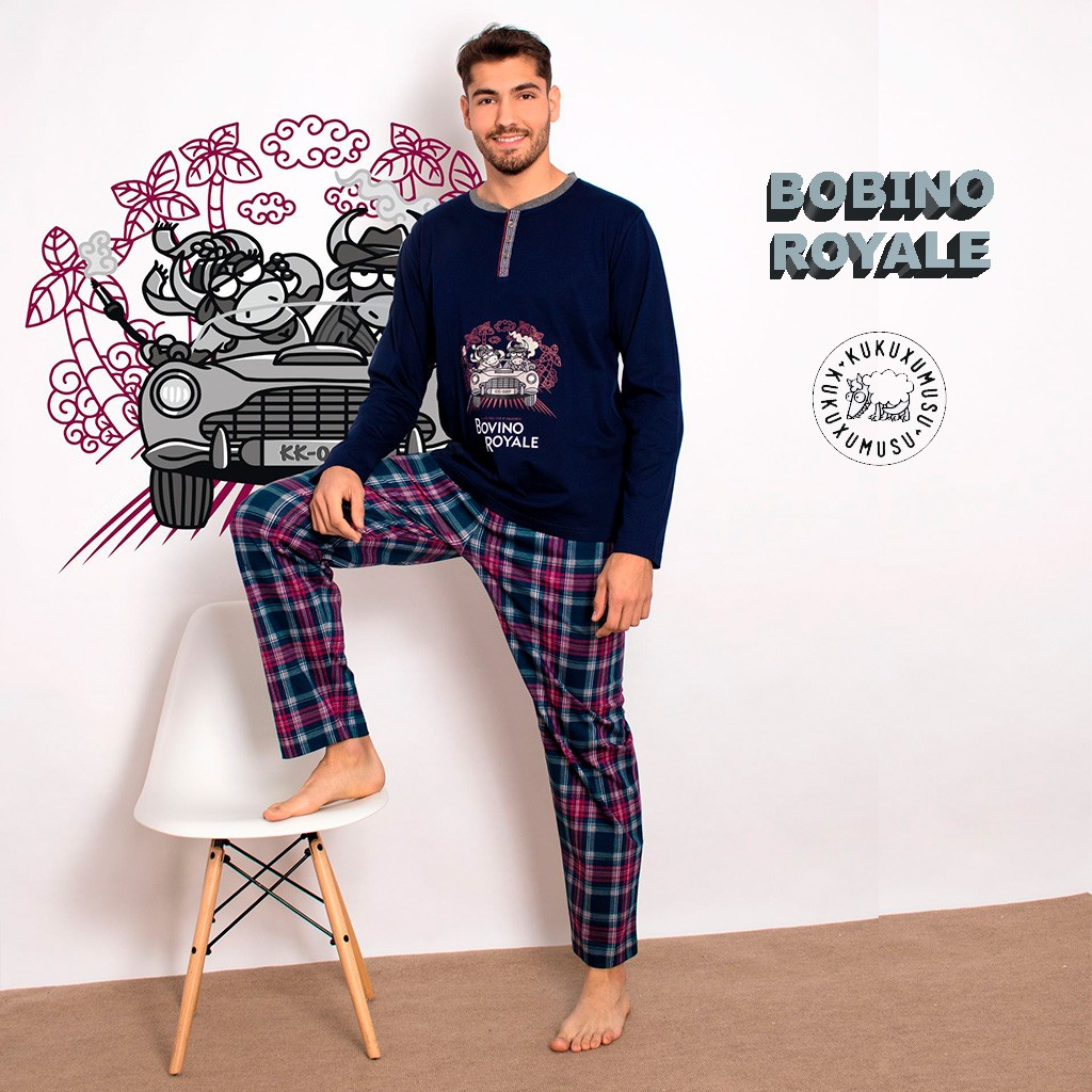 Pijama hombre manga larga Bovino Royale