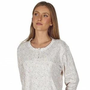 Pijama mujer manga larga cuello botones