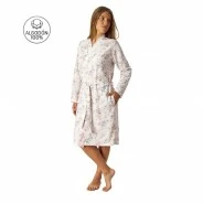 Bata mujer abierta manga larga estampada