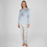 Pijama manga larga mujer estampado 