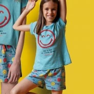 Pijama manga corta ni&ntilde;a carita Smiley