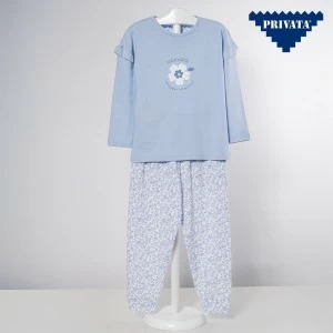 Pijama largo ni&ntilde;a estampado flores